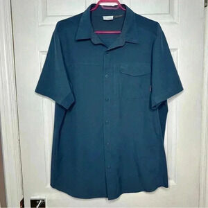 Columbia Button-Down Casual Shirt  Blue Size Large